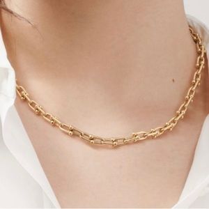 Real Gold Chain Link Necklace